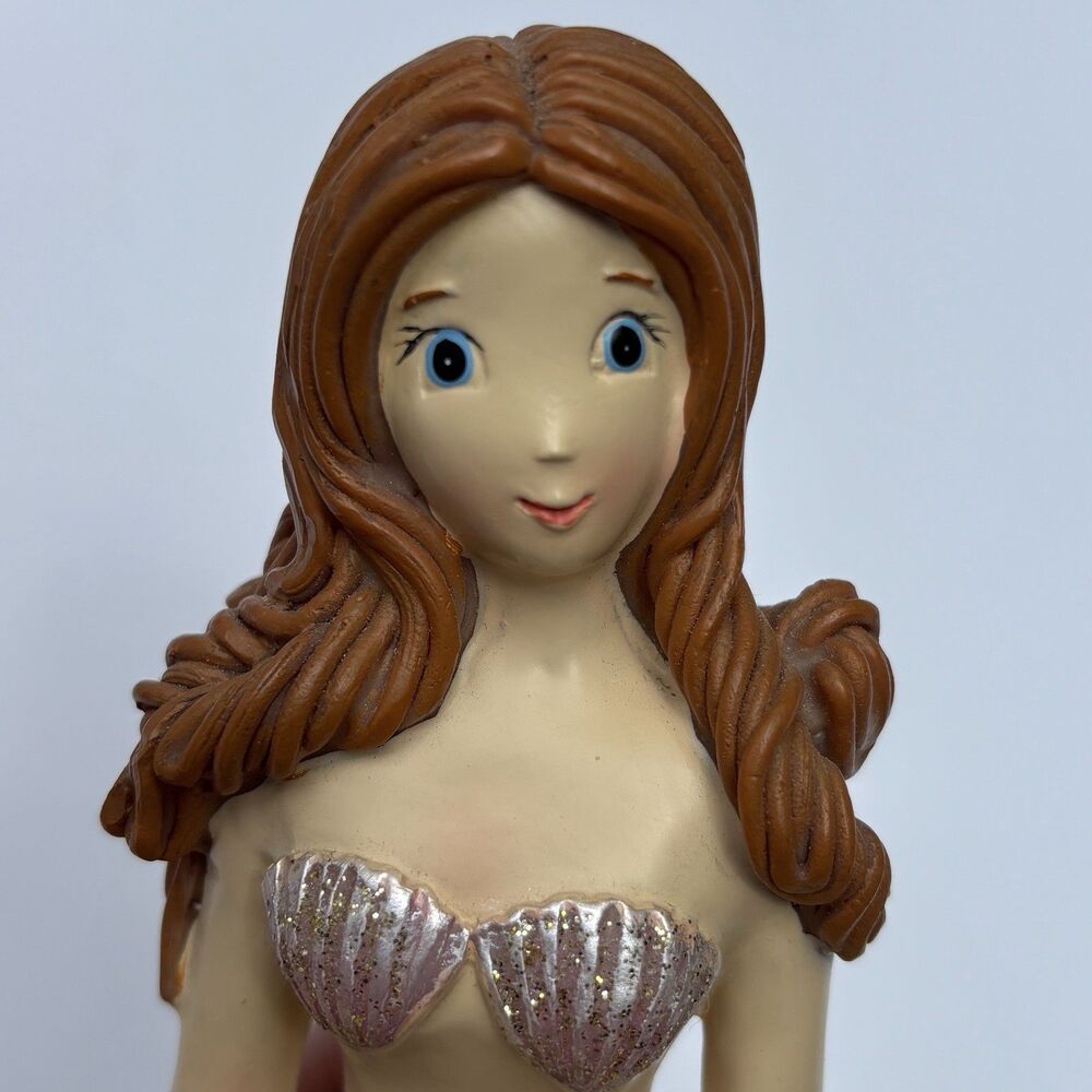 Youngs Incorporated Mermaid Figurine Pink Shell Siren Ocean Sea Mythical - Picture 2 of 9